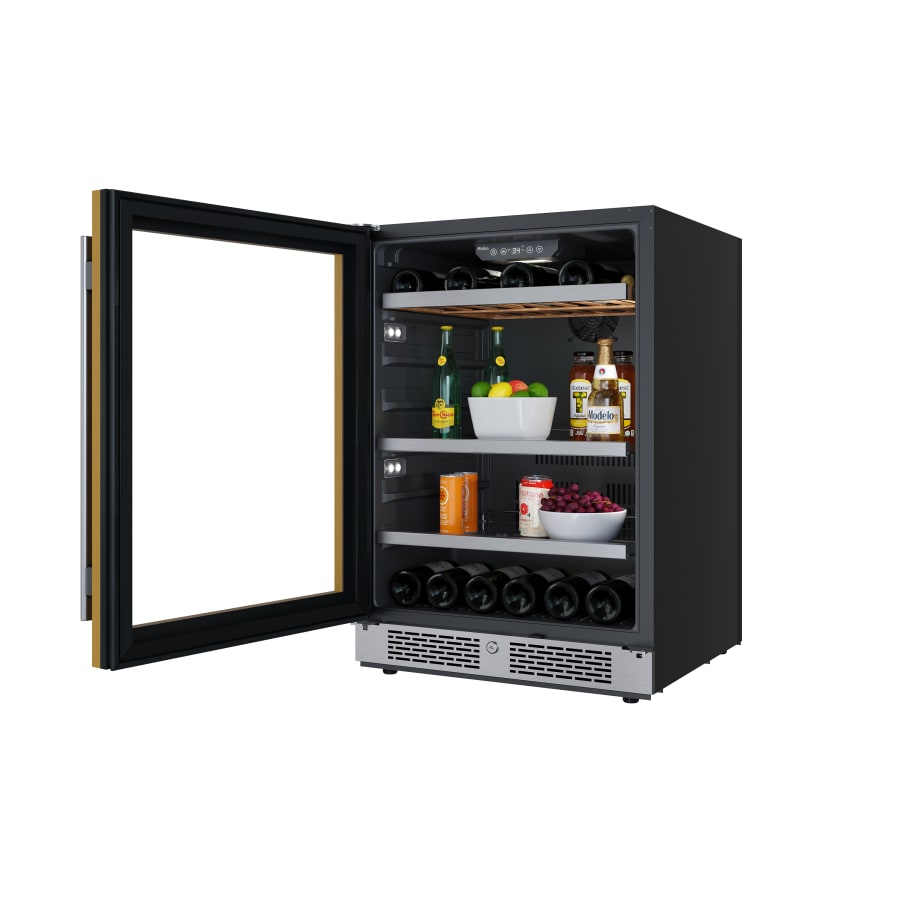 Avallon 24 Inch Wide 14 Bottle Capacity and 82 Can Capacity Panel Ready Wine and Beverage Cooler - AWBC242PRGLH