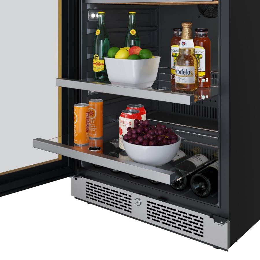 Avallon 24 Inch Wide 14 Bottle Capacity and 82 Can Capacity Panel Ready Wine and Beverage Cooler - AWBC242PRGLH