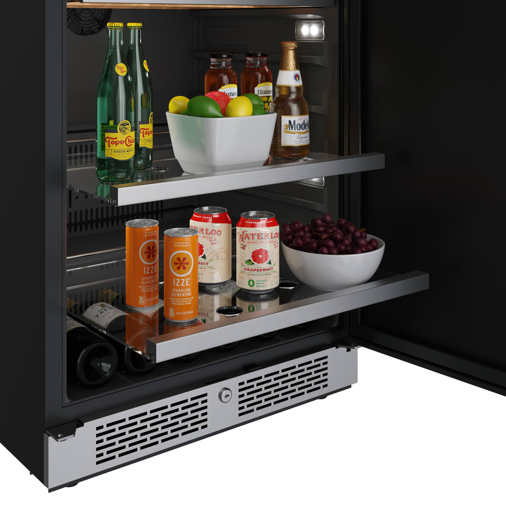 Avallon 24 Inch Wide 14 Bottle Capacity and 82 Can Capacity Panel Ready Wine and Beverage Cooler - AWBC242PRGRH