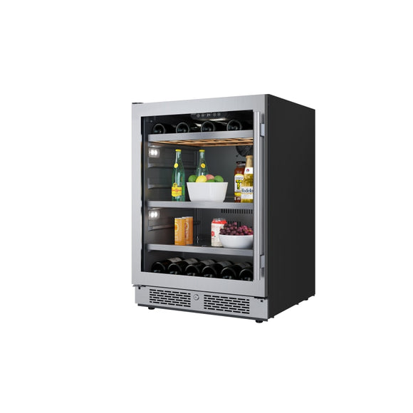 Avallon 24 Inch Wide 14 Bottle Capacity and 82 Can Capacity Panel Ready Wine and Beverage Cooler - AWBC242SGLH