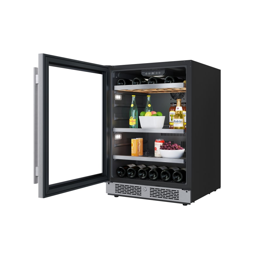 Avallon 24 Inch Wide 14 Bottle Capacity and 82 Can Capacity Panel Ready Wine and Beverage Cooler - AWBC242PRGLH