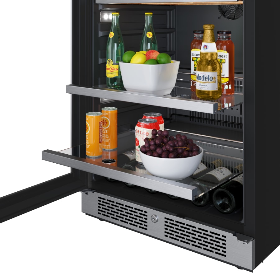 Avallon 24 Inch Wide 14 Bottle Capacity and 82 Can Capacity Panel Ready Wine and Beverage Cooler - AWBC242PRGLH