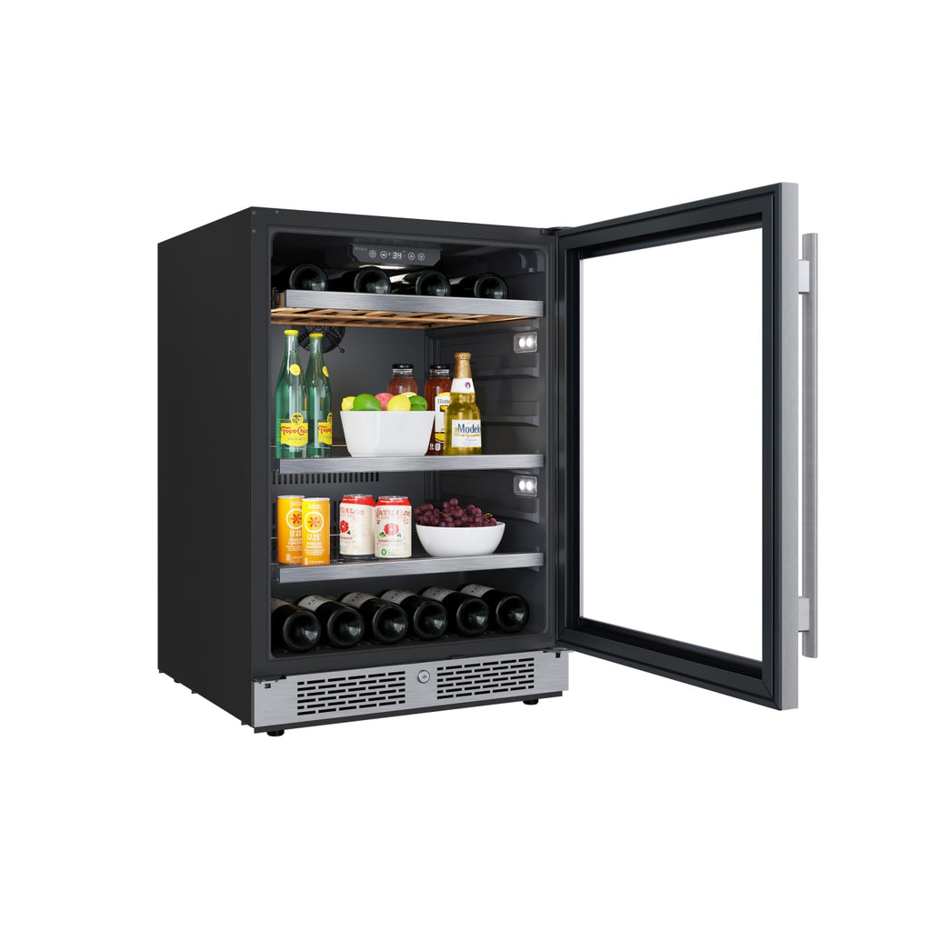 Avallon 24 Inch Wide 14 Bottle Capacity and 82 Can Capacity Panel Ready Wine and Beverage Cooler - AWBC242PRGRH