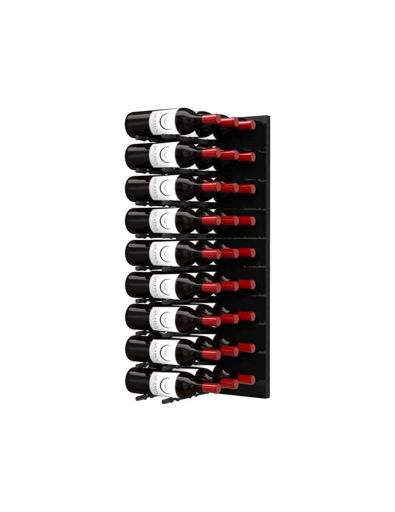 Ultra Wine Racks Fusion HZ Label-Out Wine Wall Black Acrylic (3 Foot) Triple Depth