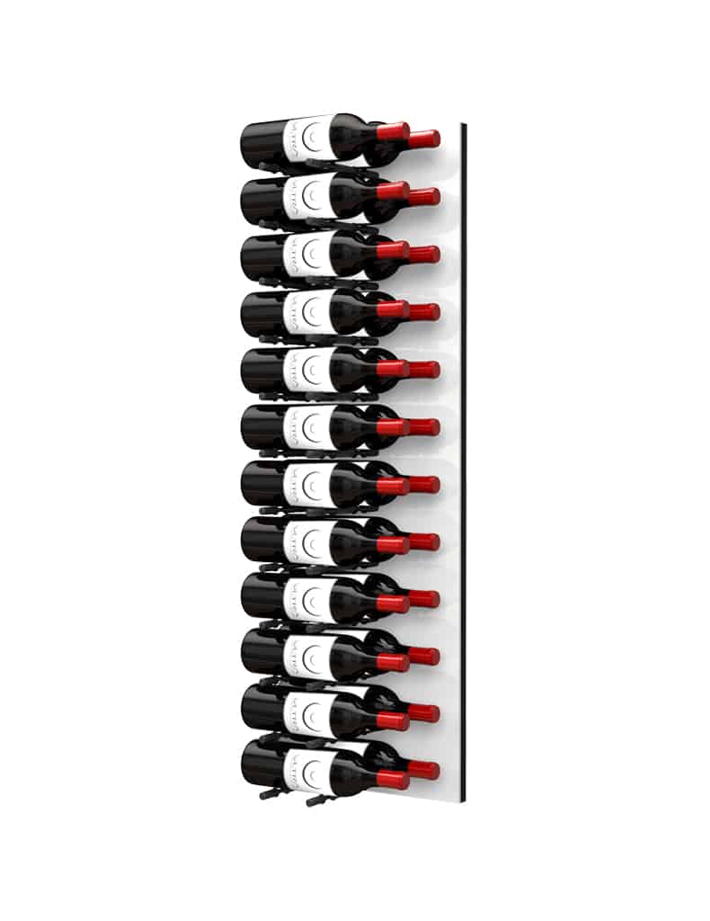 Ultra Wine Racks Fusion HZ Label Out Wine Wall White Acrylic (4 Foot) Double Depth