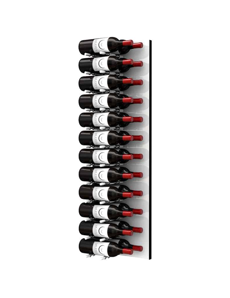 Ultra Wine Racks Fusion HZ Label Out Wine Wall White Acrylic (4 Foot) Double Depth