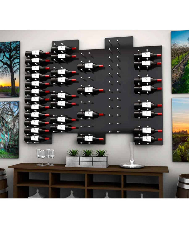 Ultra Wine Racks Fusion HZ Label-Out Wine Wall Black Acrylic (3 Foot) Triple Depth