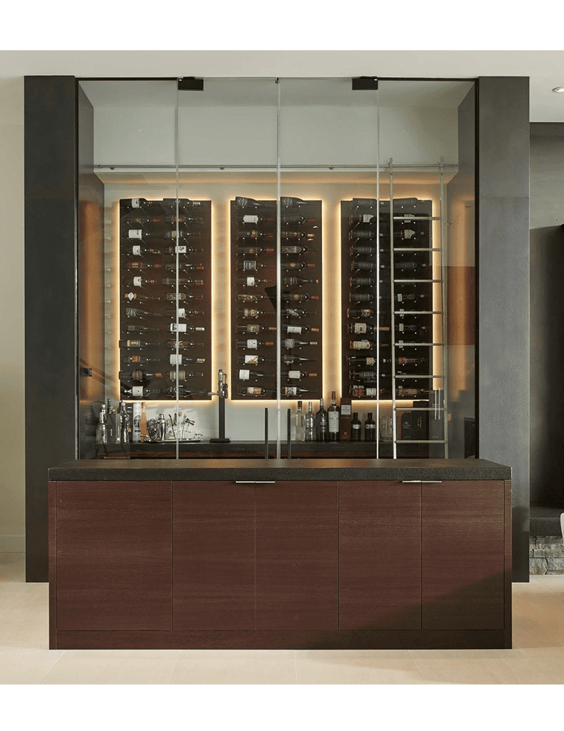 Ultra Wine Racks Fusion HZ Label-Out Wine Wall Black Acrylic (3 Foot) Triple Depth