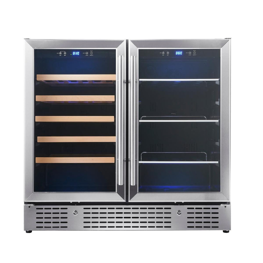KingsBottle 36" Beer and Wine Cooler Combination with Low-E Glass Door - KBU190BW