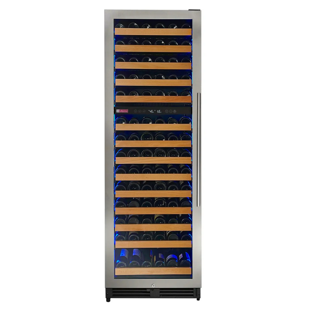 Allavino Reserva Series 154 Bottle 71" Tall Dual Zone Left Hinge Stainless Steel Wine Refrigerator - VSW15471D-2SL