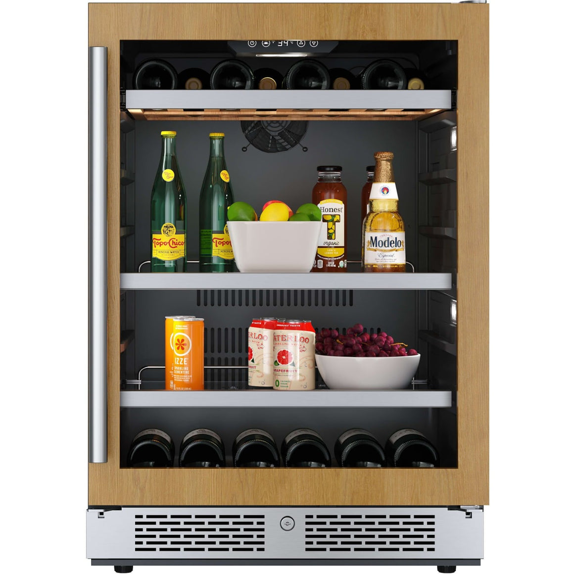 Avallon 24 Inch Wide 14 Bottle Capacity and 82 Can Capacity Panel Ready Wine and Beverage Cooler - AWBC242PRGRH