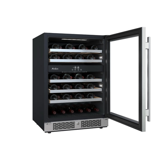 Avallon 24 Inch Wide 45 Bottle Capacity Dual Zone Wine Cooler with Right Swing Door - AWC242DPRGRH