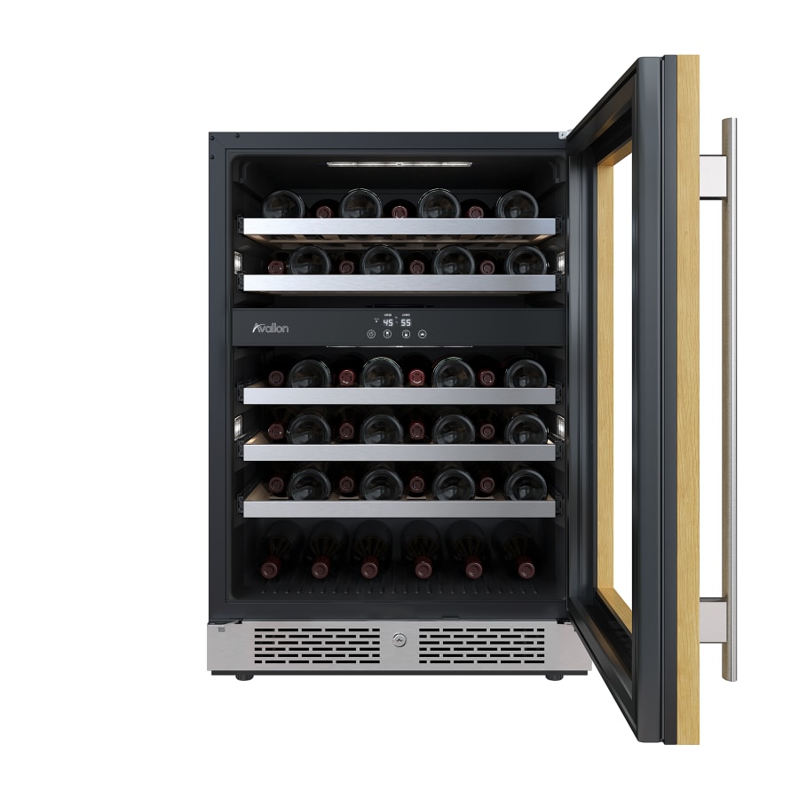 Avallon 24 Inch Wide 45 Bottle Capacity Dual Zone Wine Cooler with Right Swing Door - AWC242DPRGRH