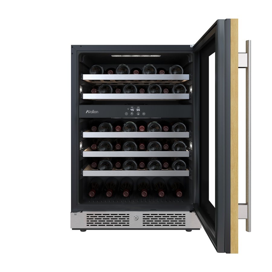 Avallon 24 Inch Wide 45 Bottle Capacity Dual Zone Wine Cooler with Right Swing Door - AWC242DPRGRH