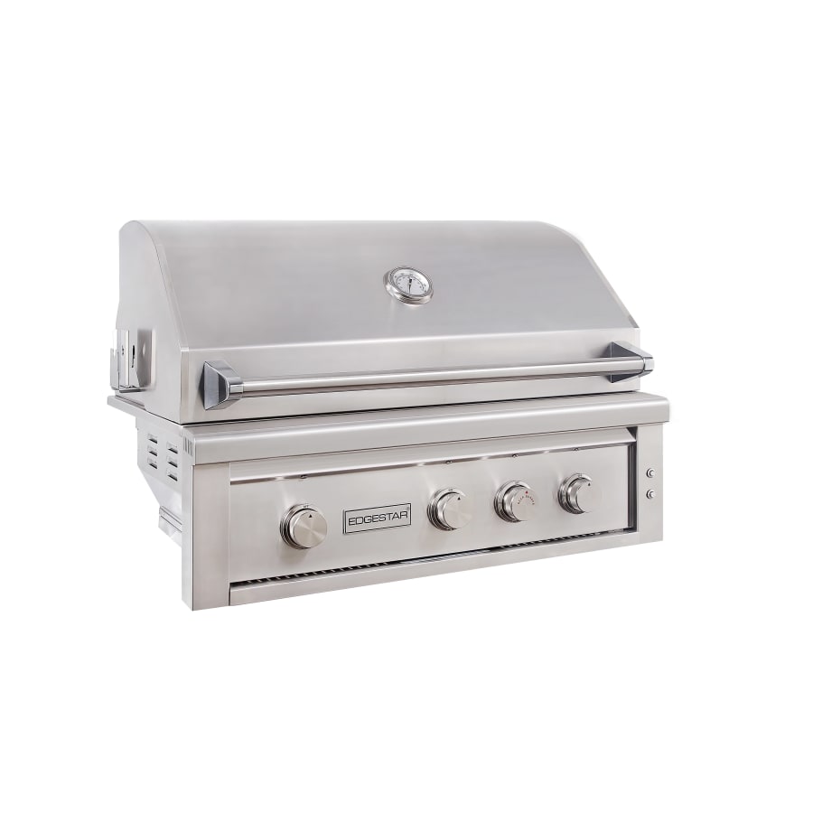 EdgeStar 89000 BTU 36 Inch Wide Natural Gas Free Standing Grill and Cart with Rotisserie and LED Lighting - GRL360FSNG