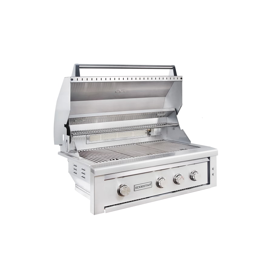 EdgeStar 89000 BTU 36 Inch Wide Natural Gas Free Standing Grill and Cart with Rotisserie and LED Lighting - GRL360FSNG