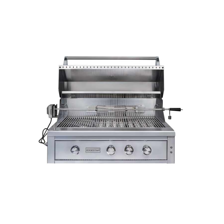 EdgeStar 89000 BTU 42 Inch Wide Liquid Propane Free Standing Grill and Cart with Rotisserie and LED Lighting - GRL420FSLP