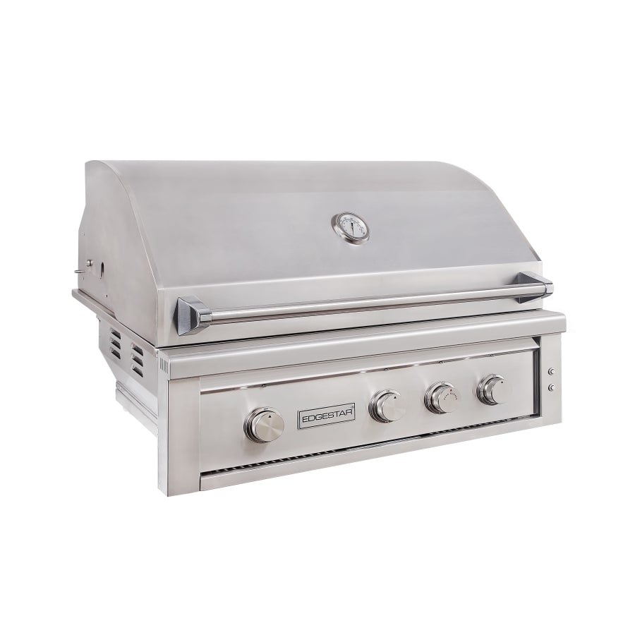 EdgeStar 89000 BTU 42 Inch Wide Natural Gas Free Standing Grill and Cart with Rotisserie and LED Lighting - GRL420FSNG