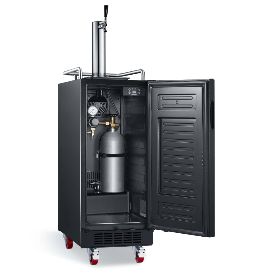 EdgeStar 15 Inch Wide 1 Tap Kegerator with Forced Air Refrigeration and Air Cooled Beer Tower - KC1500BBL