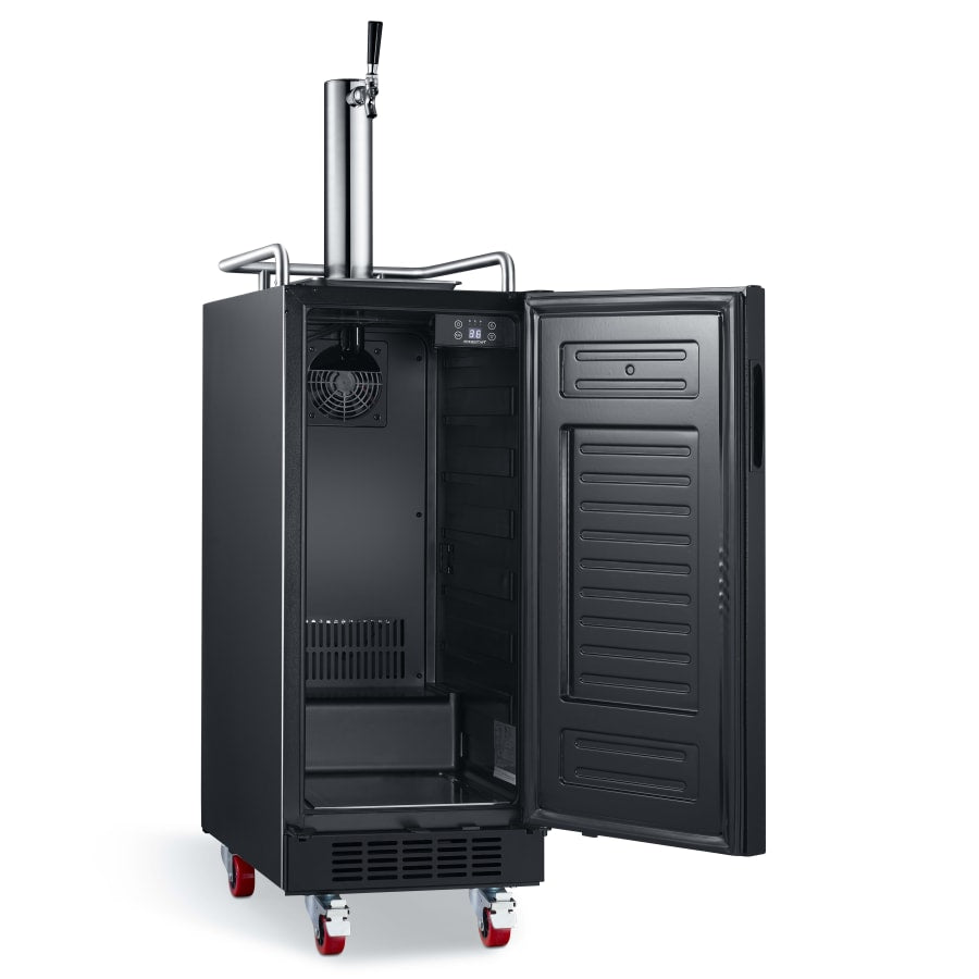 EdgeStar 15 Inch Wide 1 Tap Kegerator with Forced Air Refrigeration and Air Cooled Beer Tower - KC1500BBL