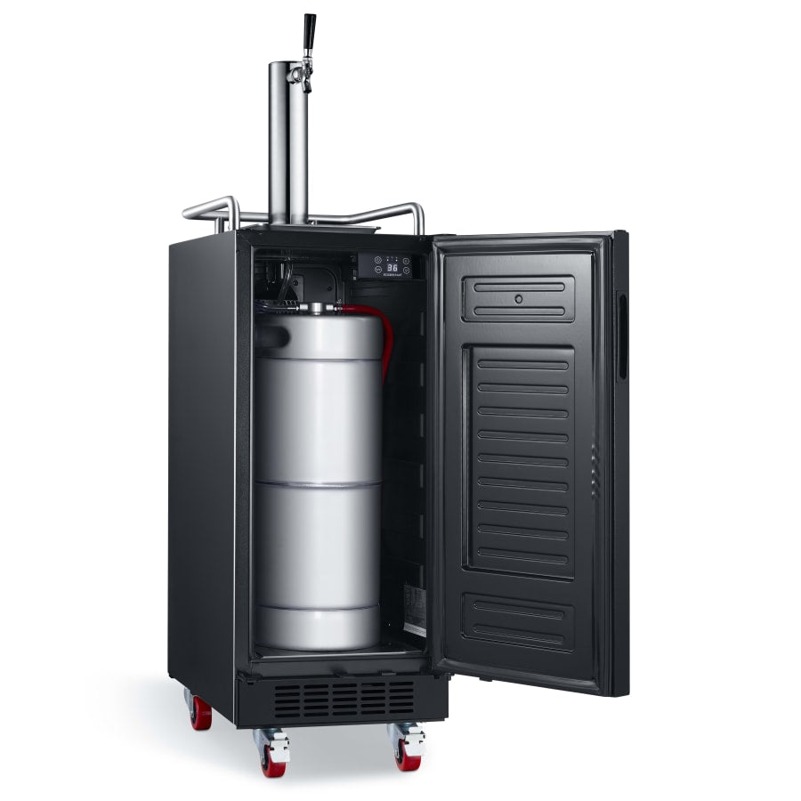 EdgeStar 15 Inch Wide 1 Tap Kegerator with Forced Air Refrigeration and Air Cooled Beer Tower - KC1500BBL