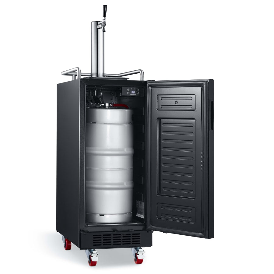 EdgeStar 15 Inch Wide 1 Tap Kegerator with Forced Air Refrigeration and Air Cooled Beer Tower - KC1500BBL