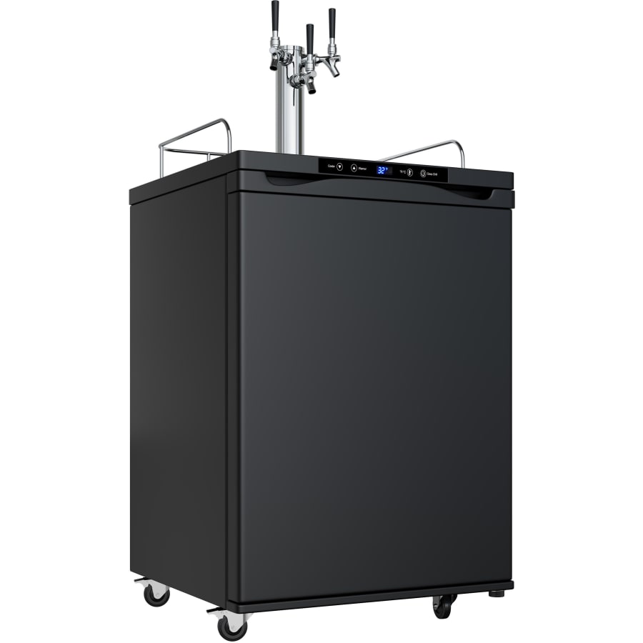 EdgeStar 24 Inch Wide Triple Tap Kegerator with Digital Display for Full Size Kegs - KC3000BTRIPB