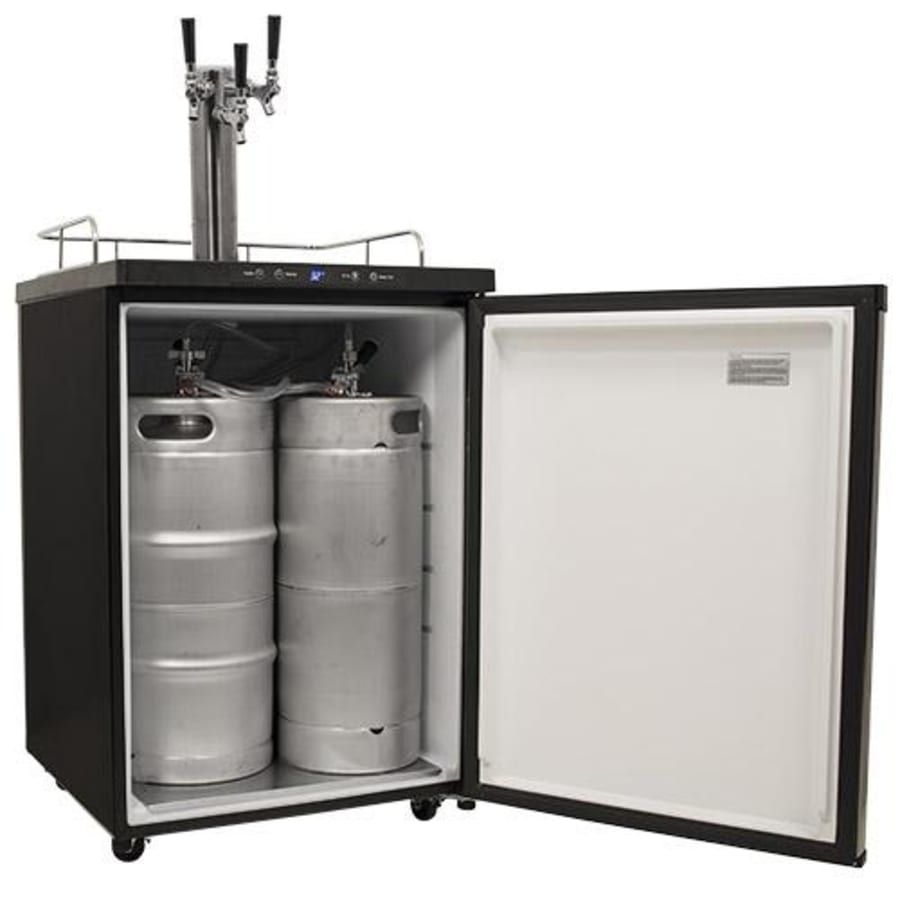 EdgeStar 24 Inch Wide Triple Tap Kegerator with Digital Display for Full Size Kegs - KC3000BSSTRIPB