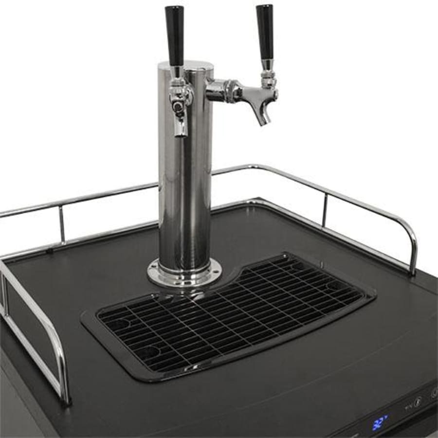 EdgeStar 24 Inch Wide Freestanding Double Tap Kegerator with Digital Display - KC3000BSSTWIN