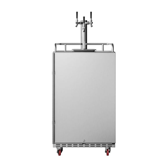 EdgeStar 24 Inch Wide Outdoor Triple Tap Kegerator for Full Size Kegs with Electronic Control Panel - KC7000BSSODTRIP