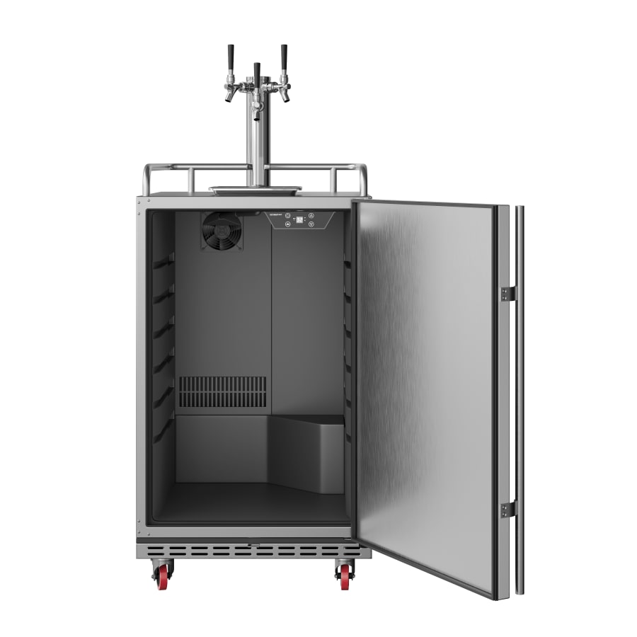 EdgeStar 24 Inch Wide Outdoor Triple Tap Kegerator for Full Size Kegs with Electronic Control Panel - KC7000BSSODTRIP