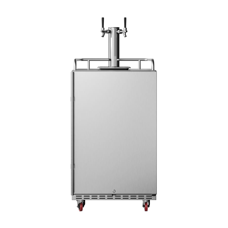 EdgeStar 24 Inch Wide Outdoor Double Tap Kegerator for Full Size Kegs with Electronic Control Panel - KC7000BSSODTWIN