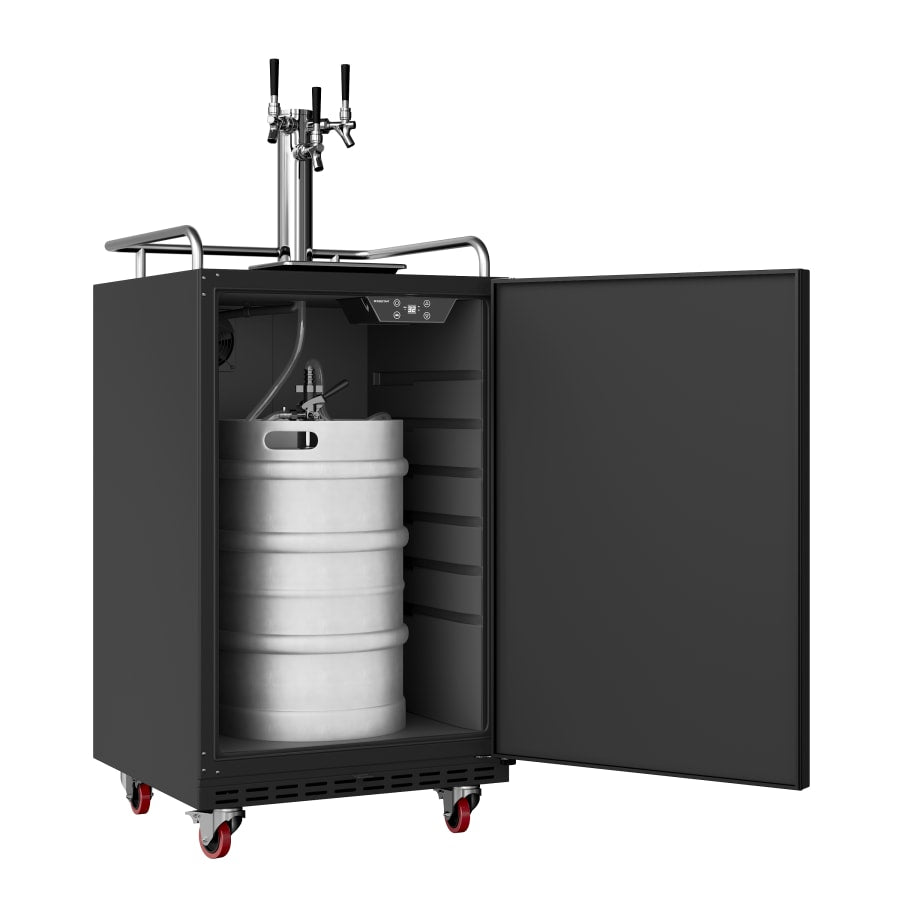 EdgeStar 24 Inch Wide Triple Tap Kegerator for Full Size Kegs with Electronic Control Panel - KC7000BSSTRIP