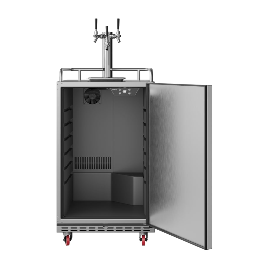 EdgeStar 24 Inch Wide Triple Tap Kegerator for Full Size Kegs with Electronic Control Panel - KC7000BSSTRIP