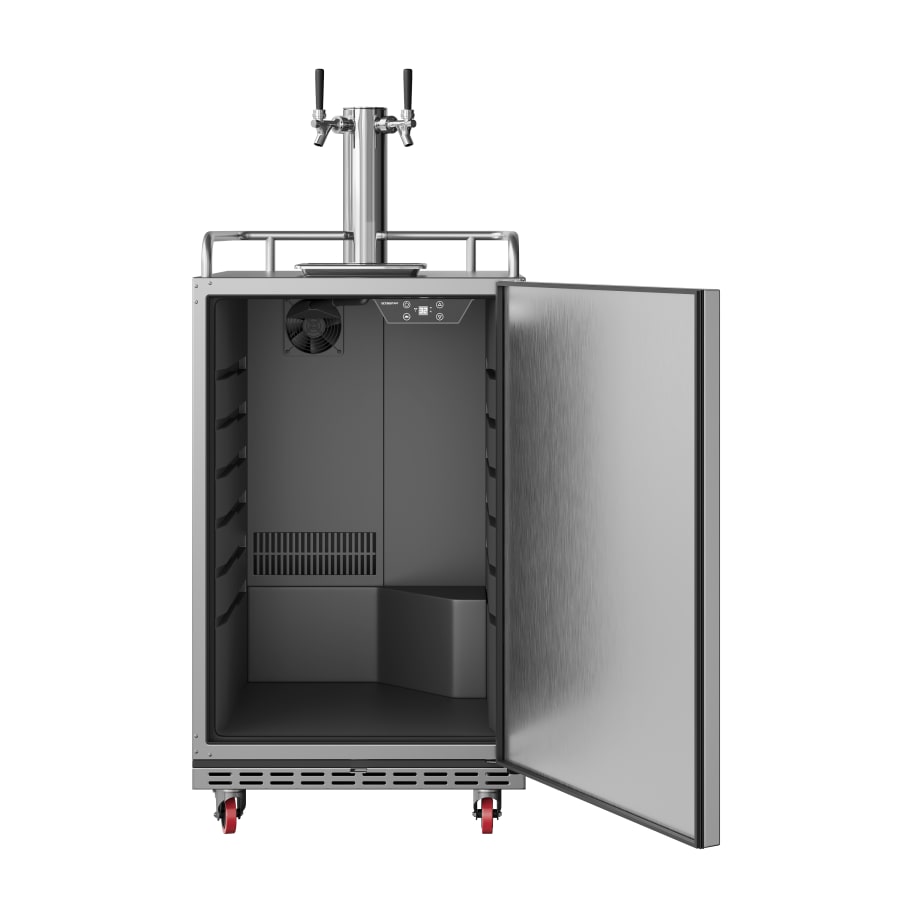 EdgeStar 24 Inch Wide Double Tap Kegerator for Full Size Kegs with Electronic Control Panel - KC7000BSSTWIN