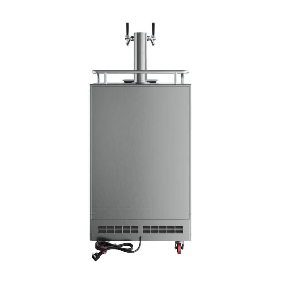 EdgeStar 24 Inch Wide Double Tap Kegerator for Full Size Kegs with Electronic Control Panel - KC7000BSSTWIN