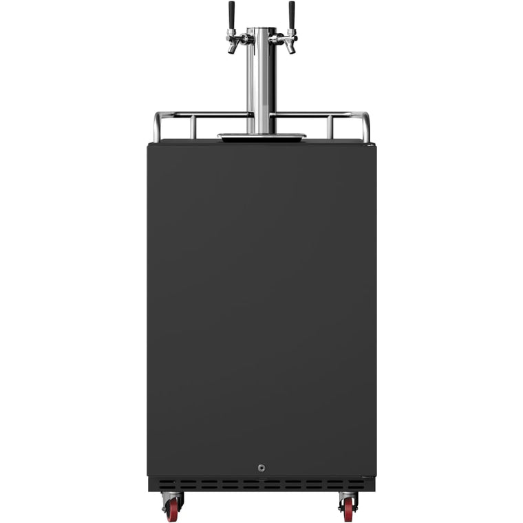 EdgeStar 24 Inch Wide Double Tap Kegerator for Full Size Kegs with Electronic Control Panel M- KC7000BBLTWIN