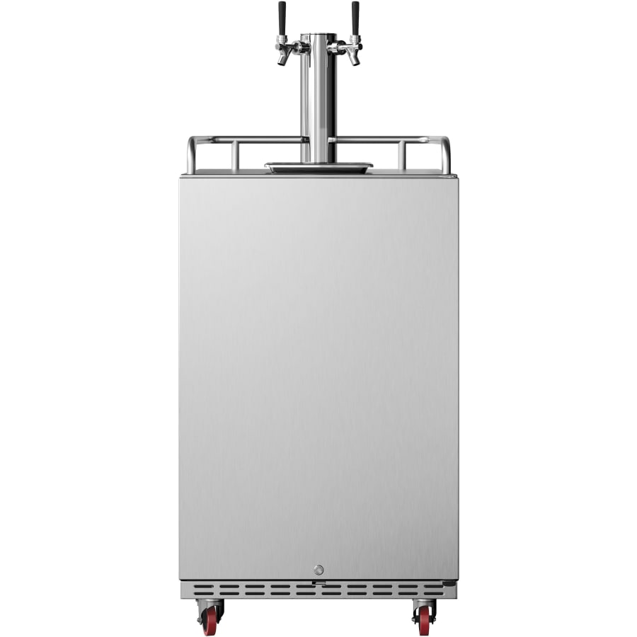 EdgeStar 24 Inch Wide Double Tap Kegerator for Full Size Kegs with Electronic Control Panel - KC7000BSSTWIN