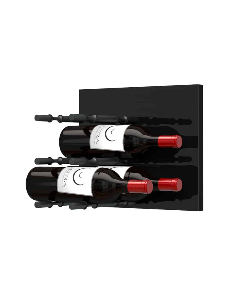 Ultra Wine Racks Fusion Panel Wine Rack—Black Acrylic - Double Depth - 6 Bottles