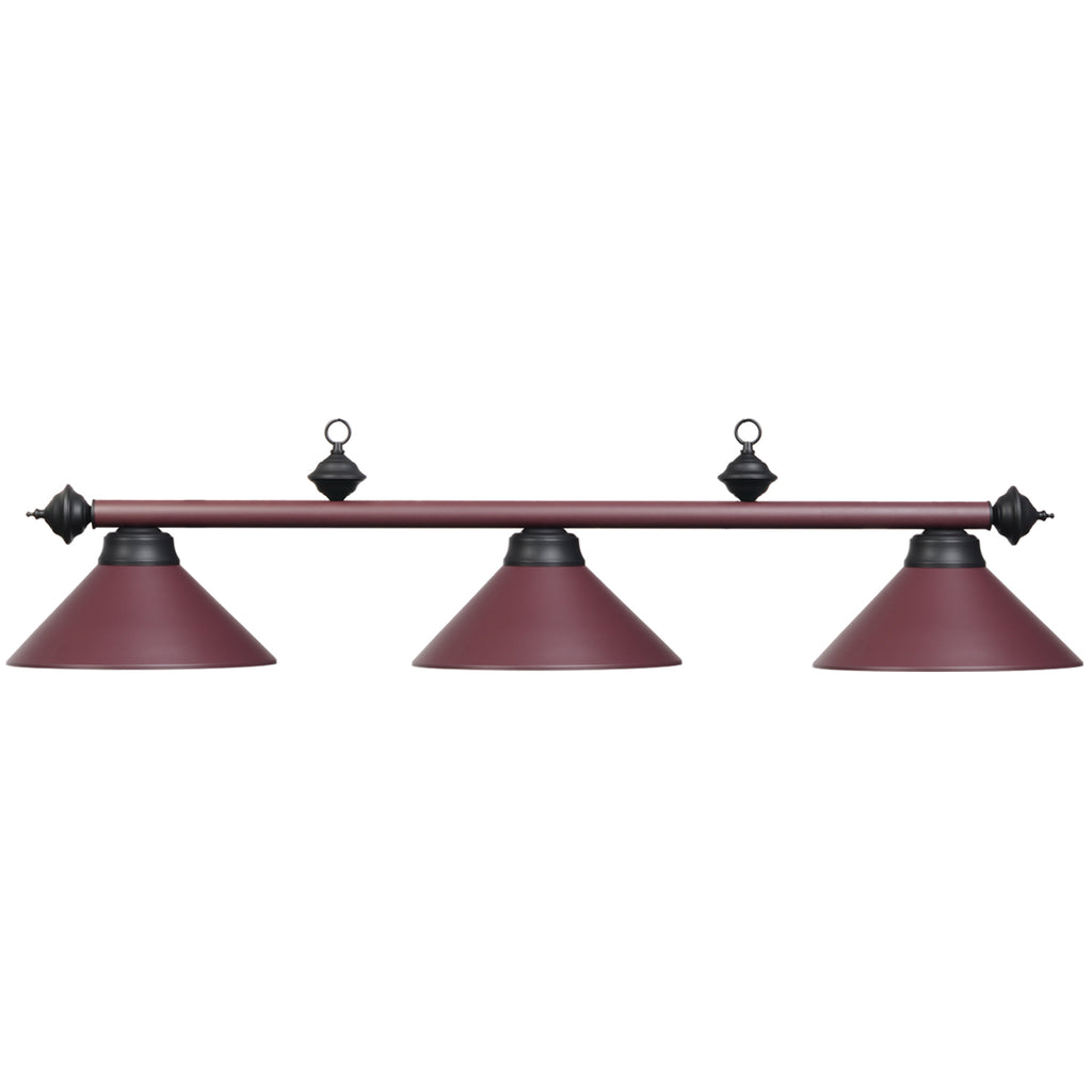 RAM Game Room 54" 3LT Billiard Light - Matte Burgundy - PR54 MBG