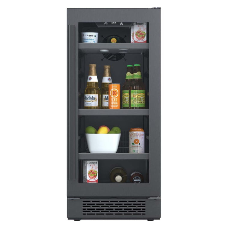 Avallon 15 Inch Wide 86 Can Beverage Center with LED Lighting - ABR151BLSS