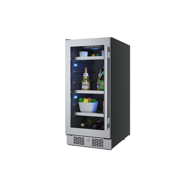 Avallon 15 Inch Wide 86 Can Beverage Center with LED Lighting - ABR152SGLH