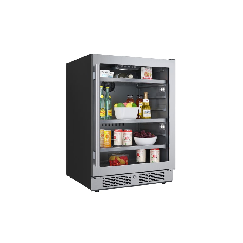 Avallon 24 Inch Wide 140 Can Energy Efficient Beverage Center with LED Lighting, Double Pane Glass, Touch Control Panel and Right Swing Door - ABR242SGRH