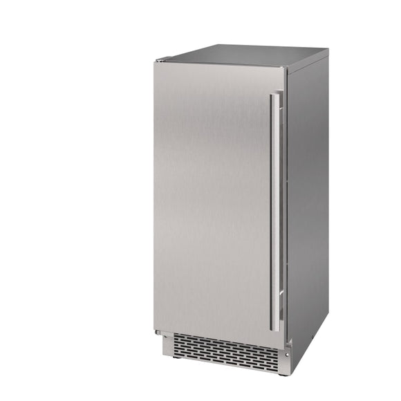 Avallon Inch Wide 26 Lbs. Built-In / Free Standing Outdoor Ice Maker with 56 Lbs. Daily Ice Production and Factory Installed Pump - AIMG151PSSOLH15