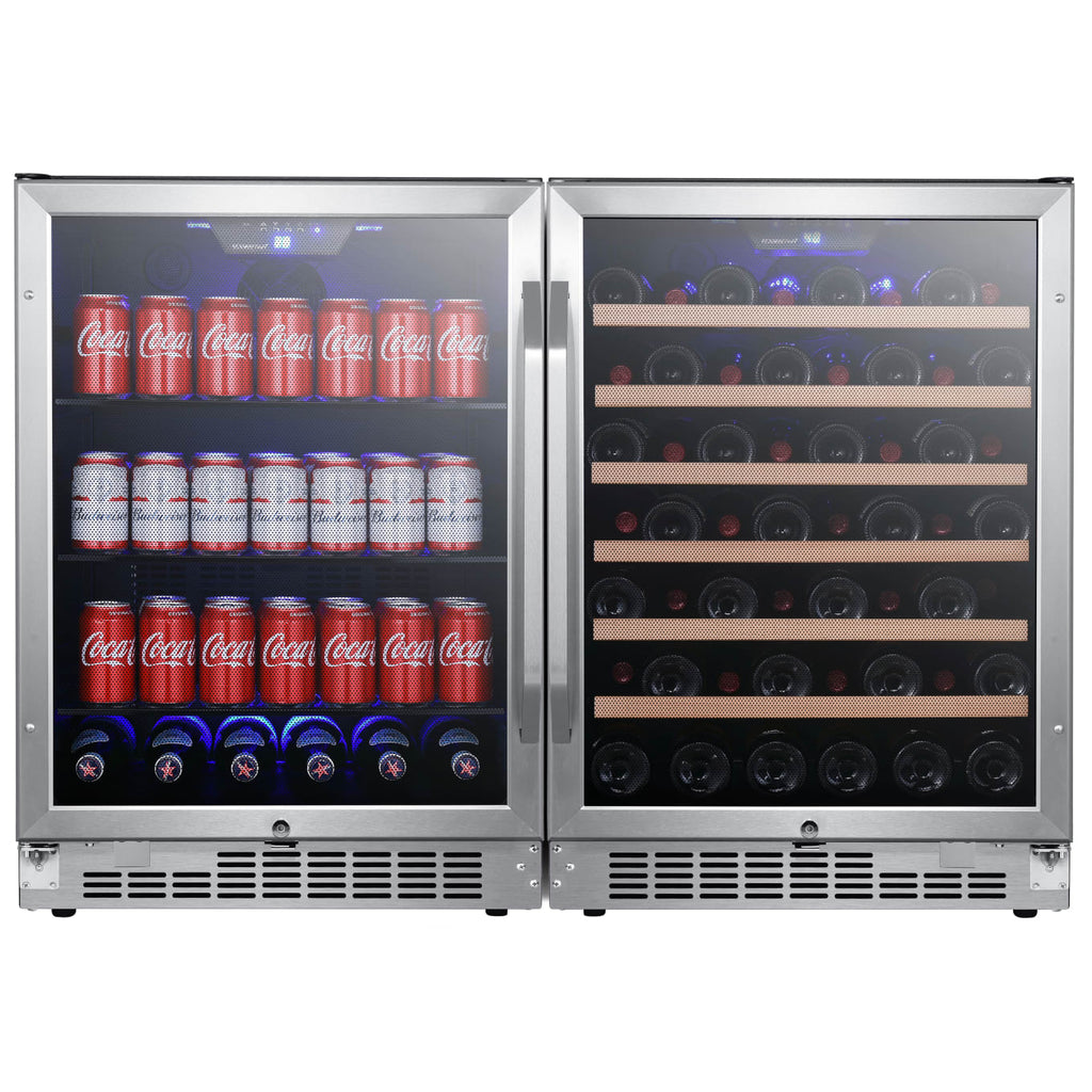 EdgeStar 48 Inch Wide 53 Bottle 142 Can Built-In Side-by-Side Wine and Beverage Center - CWBV14253