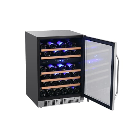 EdgeStar 24 Inch Wide 46 Bottle Built-In Dual Zone Wine Cooler with Reversible Door and LED Lighting - CWR462DZ - Wine Cooler City