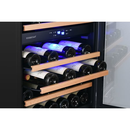 EdgeStar 24 Inch Wide 46 Bottle Built-In Dual Zone Wine Cooler with Reversible Door and LED Lighting - CWR462DZ - Wine Cooler City