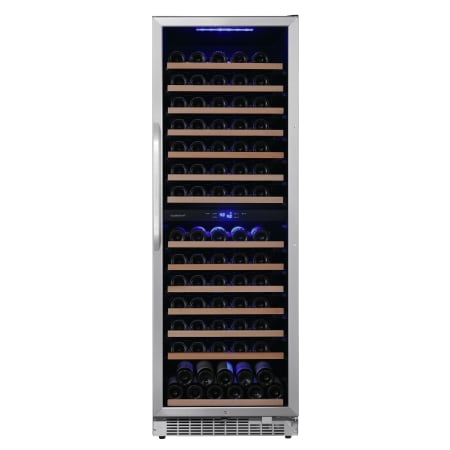 EdgeStar 24 Inch Wide 141 Bottle Capacity Built-In or Free Standing Dual Zone Wine Cooler with Interior Lighting - CWR1552DZ - Wine Cooler City