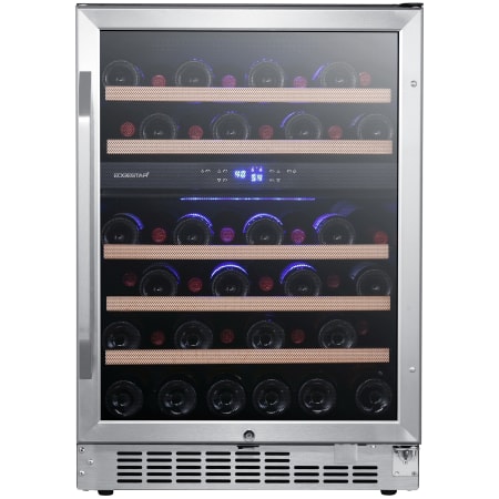 EdgeStar 24 Inch Wide 46 Bottle Built-In Dual Zone Wine Cooler with Reversible Door and LED Lighting - CWR462DZ - Wine Cooler City