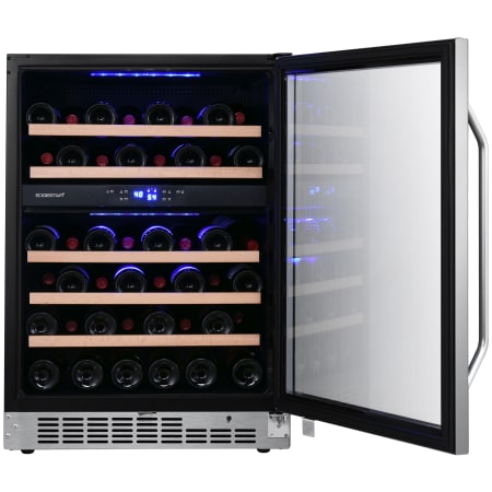 EdgeStar 24 Inch Wide 46 Bottle Built-In Dual Zone Wine Cooler with Reversible Door and LED Lighting - CWR462DZ - Wine Cooler City